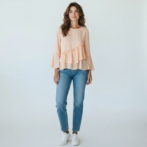 Ro & De Soft Peach Blouse